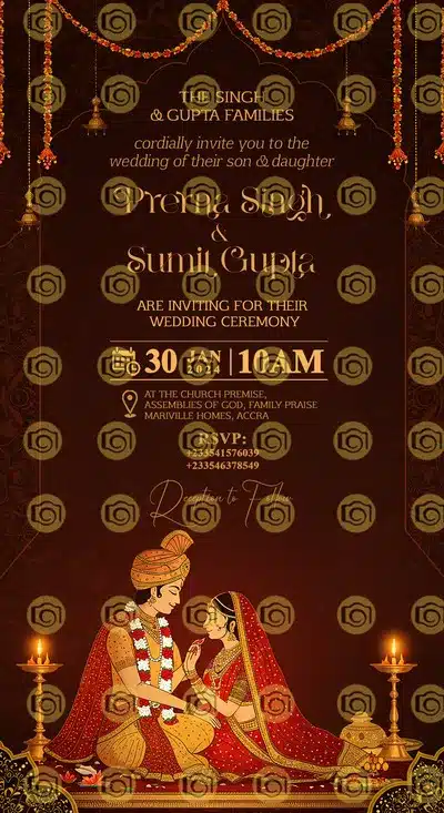 Phere Invitation Card With Cartoon Caricatures